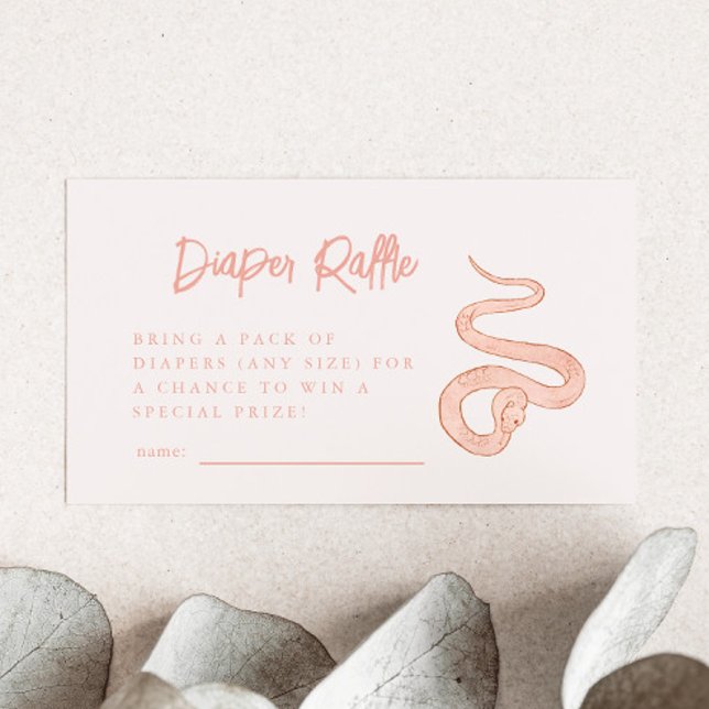 Pink Snake Diaper Raffle Ticket  Enclosure Card (Creator Uploaded)