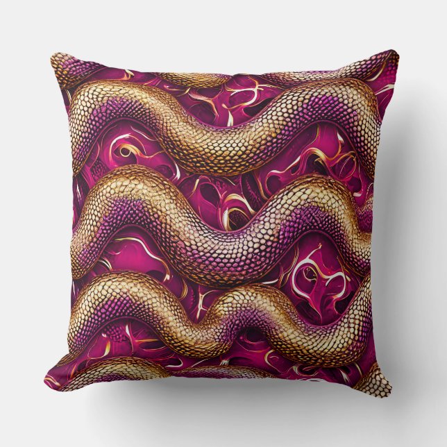 Pink snake pattern cushion (Front)