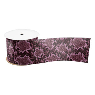 Pink Snake Print Satin Ribbon