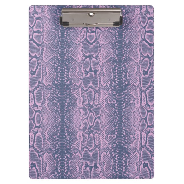 Pink Snake Skin Animal Print Clipboard (Front)