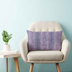 Pink Snake Skin Animal Print Lumbar Cushion