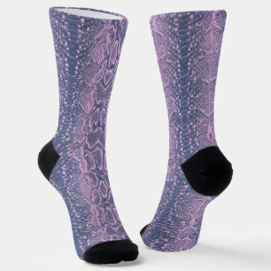Pink Snake Skin Animal Print Socks