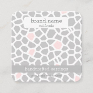 Pink Snake Skin Handmade Jewellery Display Holder Square Business Card