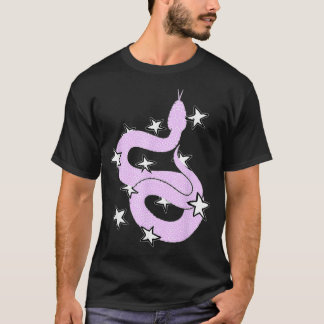 Pink snake with stars Design  T-Shirt