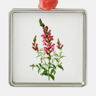 Pink Snapdragon Drawn From Nature Metal Tree Decoration