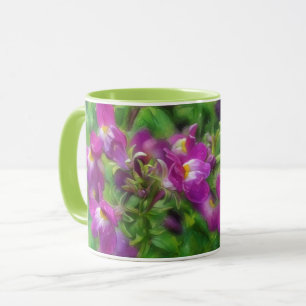 Pink Snapdragon Flowers Garden Art Mug Cup