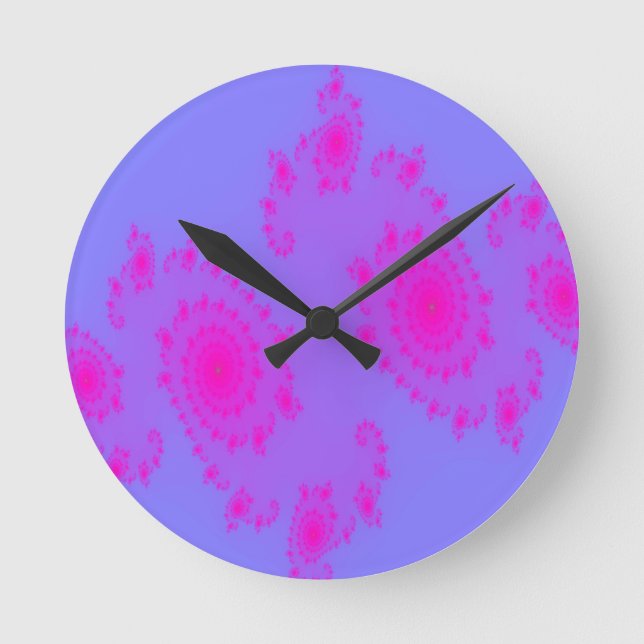 Pink Sneeze Fractal Wall Clock (Front)