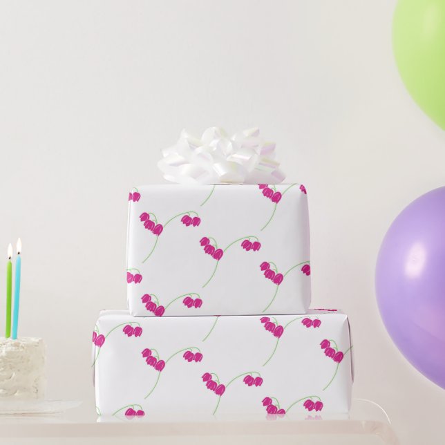 Pink snowdrops floral wrapping paper (Party Gifts)