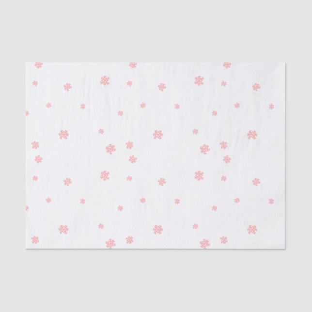 Pink Snowflake Christmas Tissue Paper (Front)