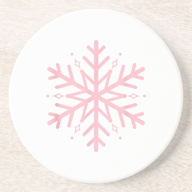 Pink Snowflake Coaster (Front)