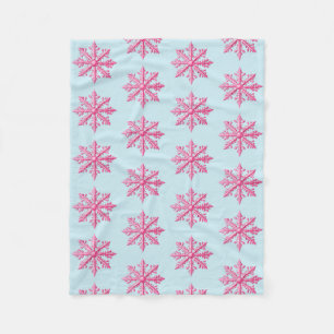 Pink Snowflake Fleece Blanket
