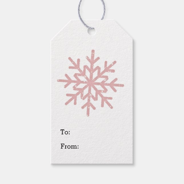 Pink Snowflake Gift Tags (Front)