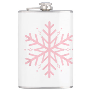 Pink Snowflake Hip Flask