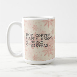 Pink Snowflake Hot Coffee Merry Christmas Mug