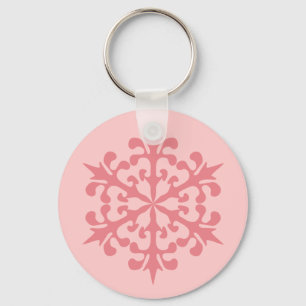 Pink Snowflake Key Ring