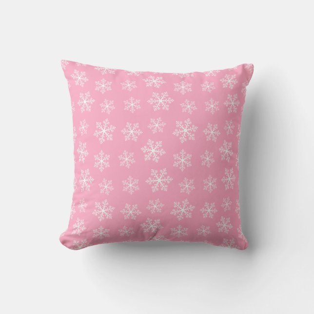 Pink Snowflake Pillow (Front)