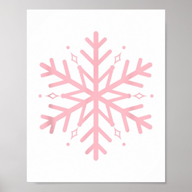 Pink Snowflake Poster (Front)