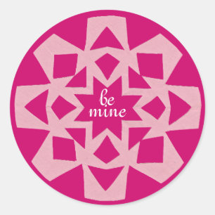 Pink snowflake Valentine sticker
