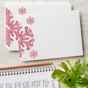 Pink Snowflake Winter Birthday Envelope