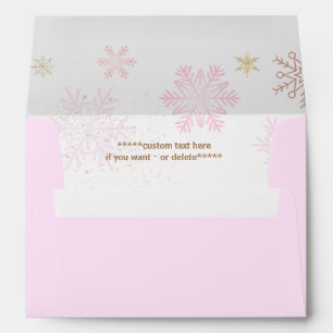 Pink Snowflake Winter Envelope