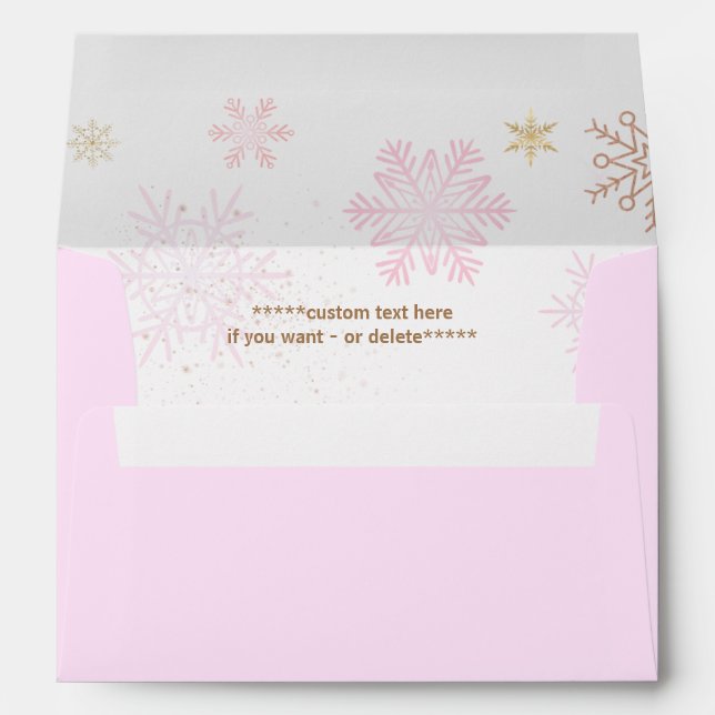 Pink Snowflake Winter Envelope (Back (Bottom))
