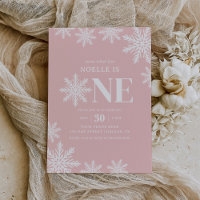 Pink Snowflake Winter Girl 1st Birthday