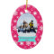 Pink snowflakes Christmas holiday photo ornament