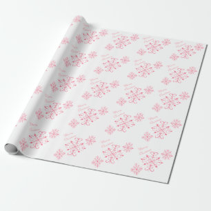 Pink Snowflakes Christmas Wrapping Paper