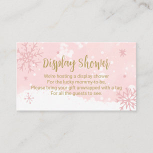 Pink Snowflakes Girl Baby Shower Display Shower Enclosure Card