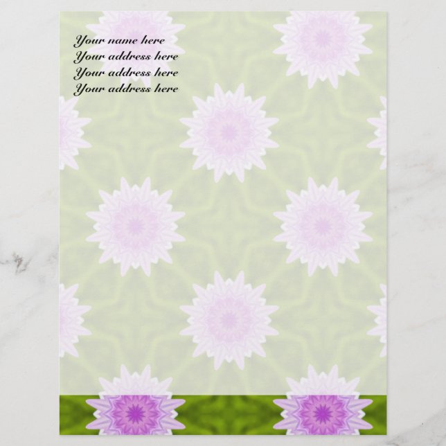 Pink Snowflakes Letterhead Design (Front)