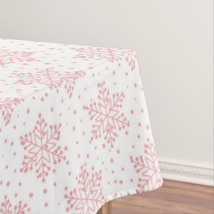 Pink Snowflakes Tablecloth
