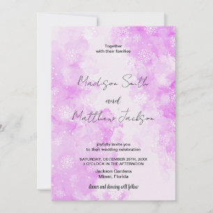 Pink Snows Cloud Wedding Invitations