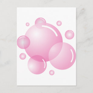 Pink soap bubbles postcard