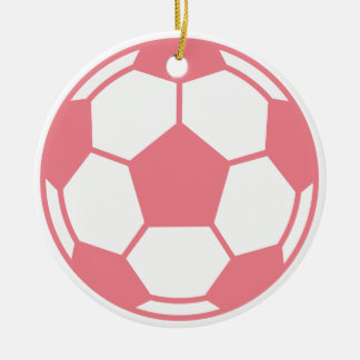 Pink Soccer Ball Ceramic Tree Decoration