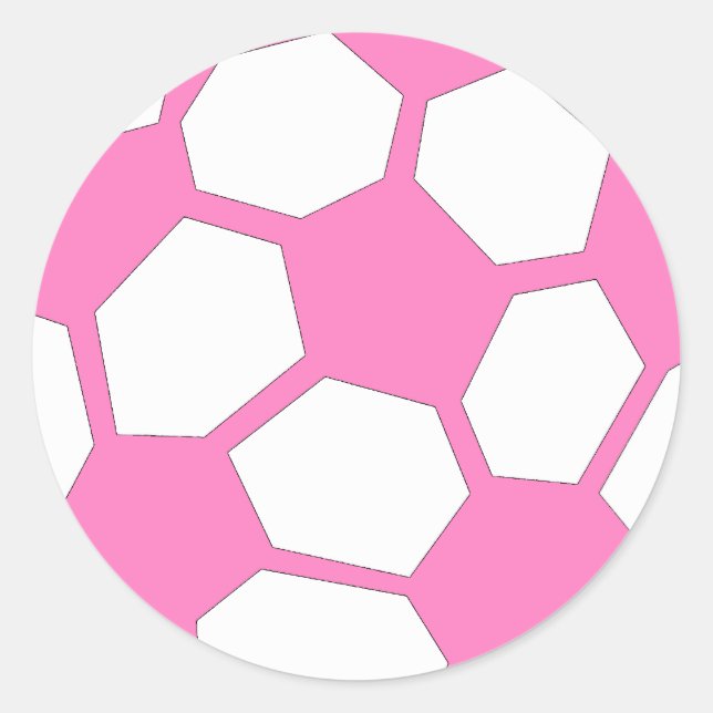 Pink Soccer Ball Classic Round Sticker (Front)