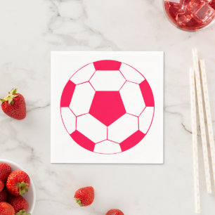 Pink Soccer Ball Football Sports Napkin