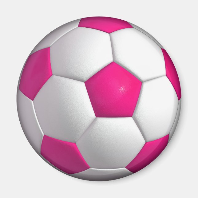 Pink Soccer Ball Magnet (Front)