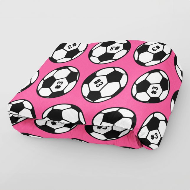 Pink Soccer Ball Number Pattern Fleece Blanket (Creator Uploaded)
