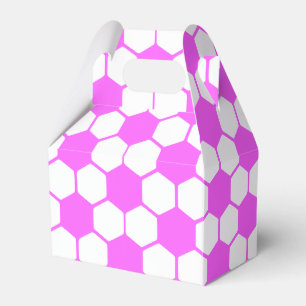 Pink Soccer Balls Black and White Custom Favour Box