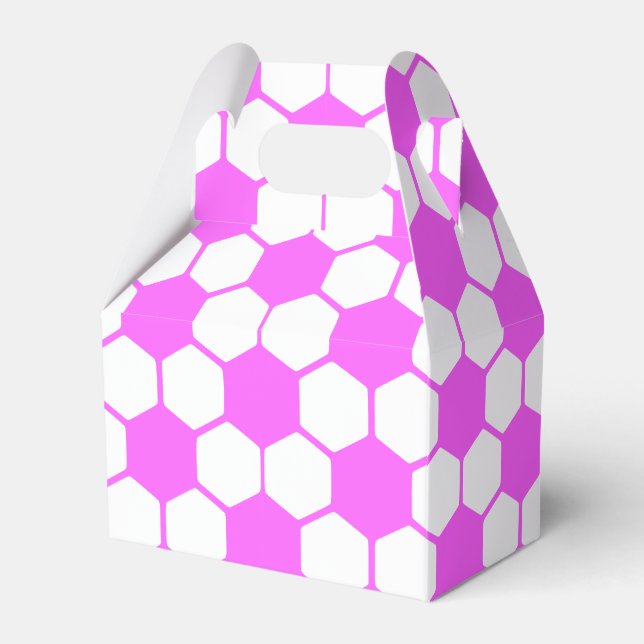 Pink Soccer Balls Black and White Custom Favour Box (Front Side)