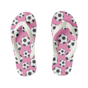 Pink Soccer Football Flip Flops