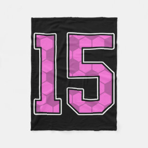 Pink Soccer Pattern Number 15 Jersey Player Unifor Fleece Blanket