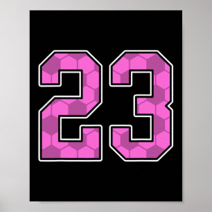 Pink Soccer Pattern Number 23 Jersey Player Unifor Poster