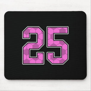 Pink Soccer Pattern Number 25 Jersey Player Unifor Mouse Pad