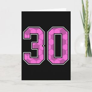 Pink Soccer Pattern Number 30 Jersey Player Unifor Card