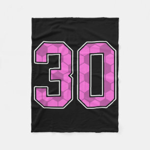 Pink Soccer Pattern Number 30 Jersey Player Unifor Fleece Blanket
