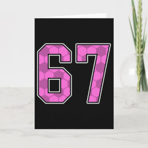 Pink Soccer Pattern Number 67 Jersey Player Unifor Card