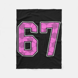 Pink Soccer Pattern Number 67 Jersey Player Unifor Fleece Blanket