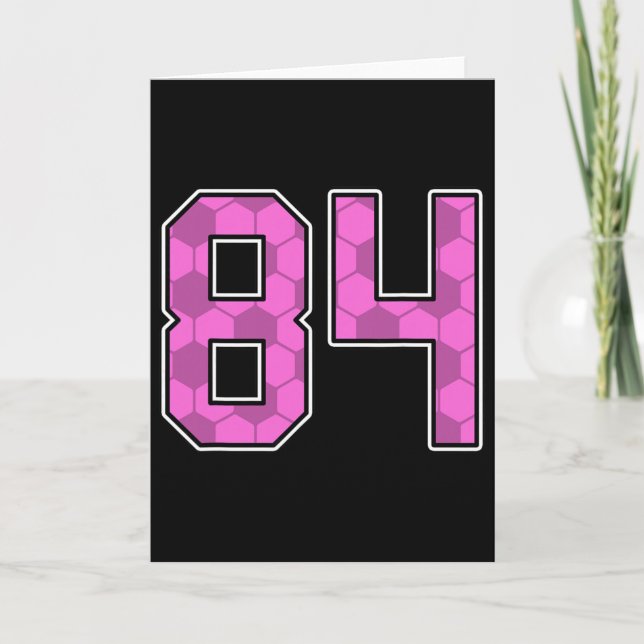 Pink Soccer Pattern Number 84 Jersey Player Unifor Card (Front)