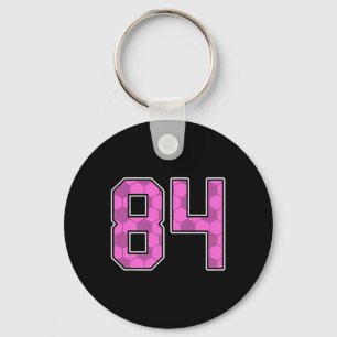 Pink Soccer Pattern Number 84 Jersey Player Unifor Key Ring
